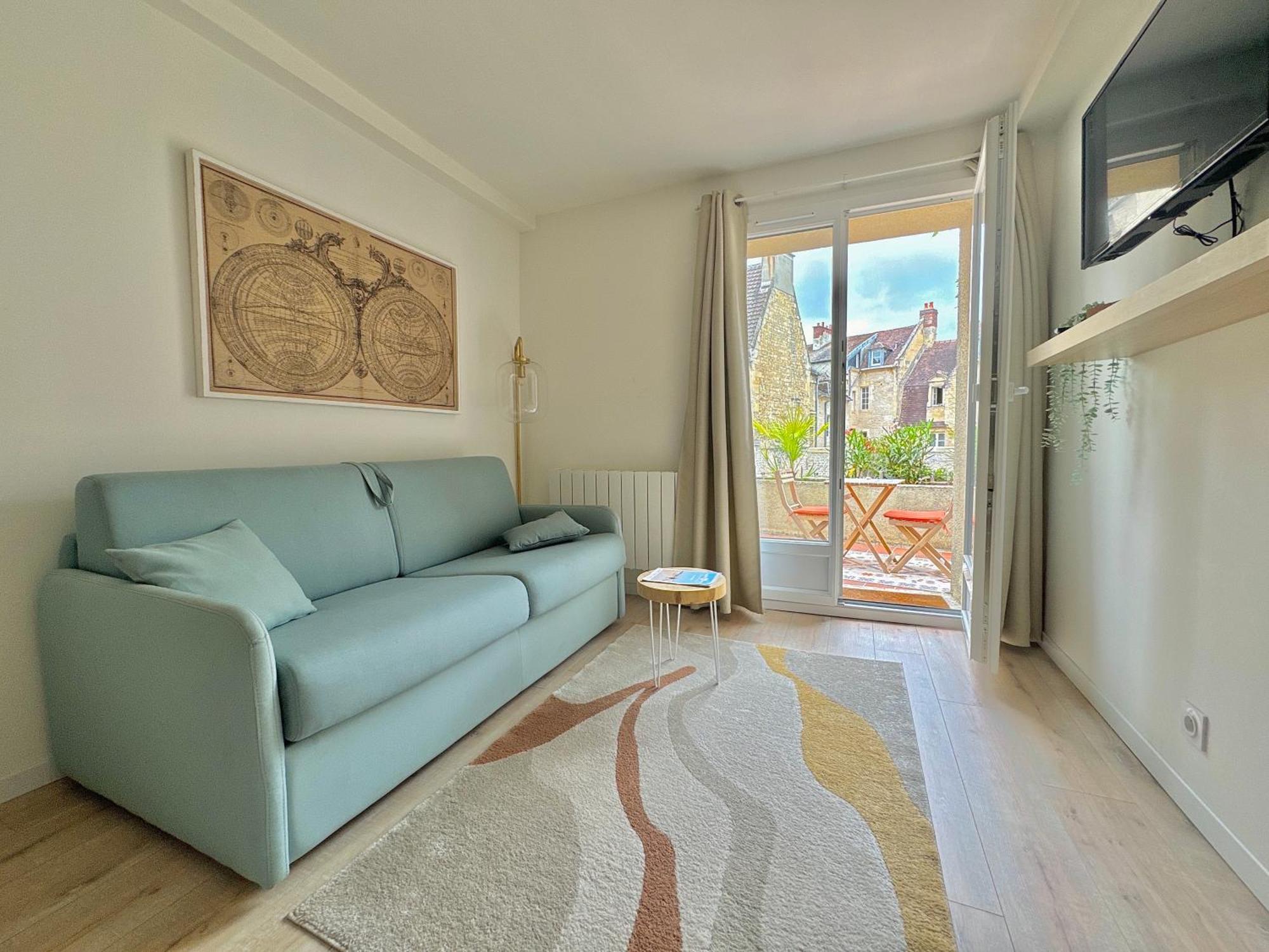 Studio Avec Terrasse - Centre Historique Apartment ก็อง ภายนอก รูปภาพ